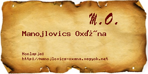 Manojlovics Oxána névjegykártya